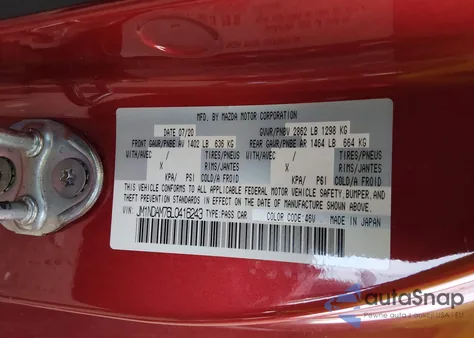 2020 Mazda Mx-5 Miata Rf Grand Touring z USA, uszkodzony, nr VIN JM1NDAM76L0416243